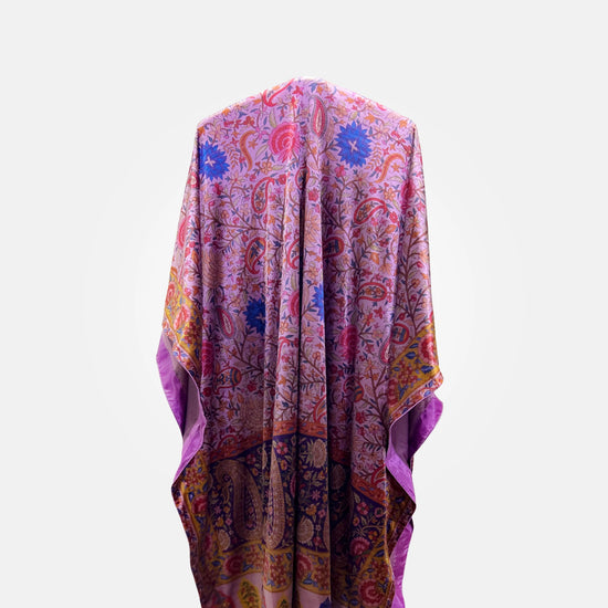 Purple Phulkari Jaal Velvet Shawl