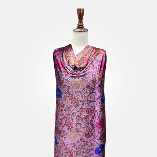 Purple Phulkari Jaal Velvet Shawl