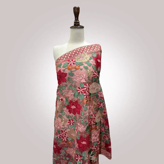 Fancy Tissue Dupatta 3 - Machine Embroidered