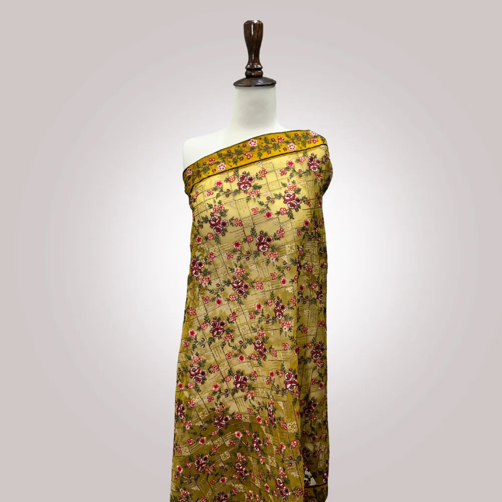 Fancy Tissue Dupatta 2 - Machine Embroidered