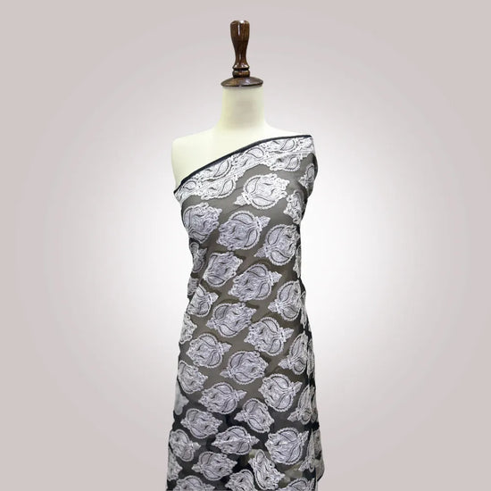 Fancy Tissue Dupatta 4 - Machine Embroidered