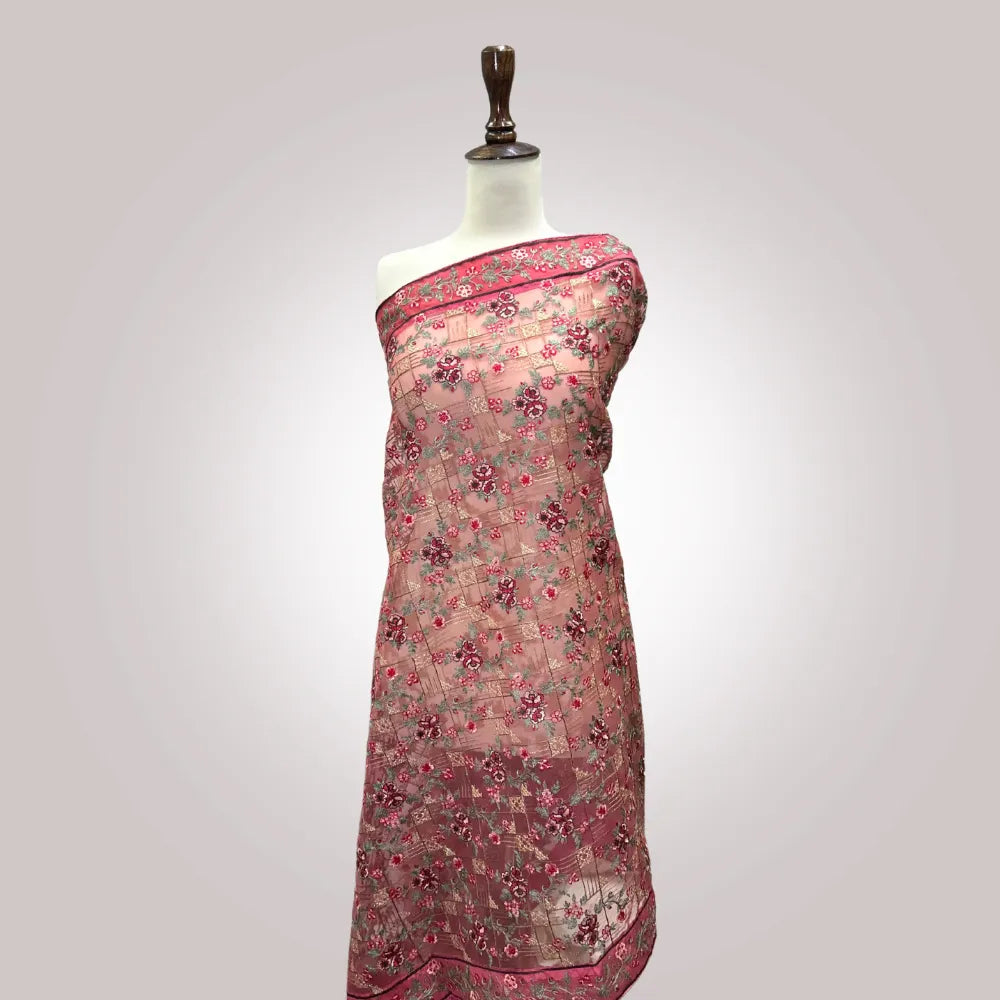 Fancy Tissue Dupatta 2 - Machine Embroidered