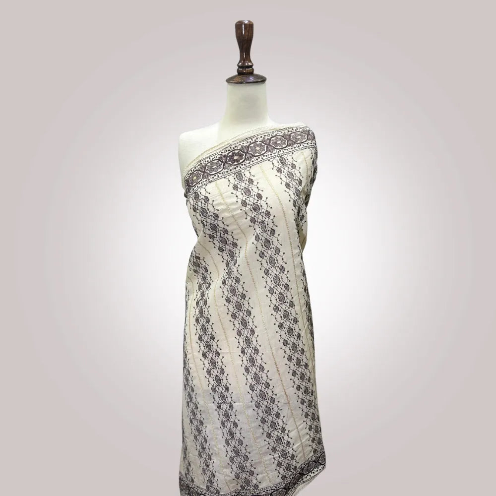 Fancy Paper Cotton Dupatta - Machine Embroidered