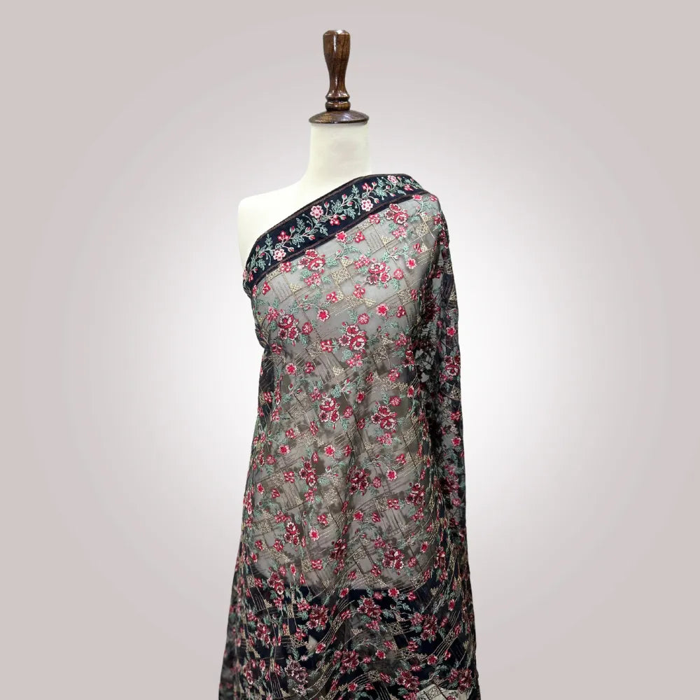Fancy Tissue Dupatta 2 - Machine Embroidered