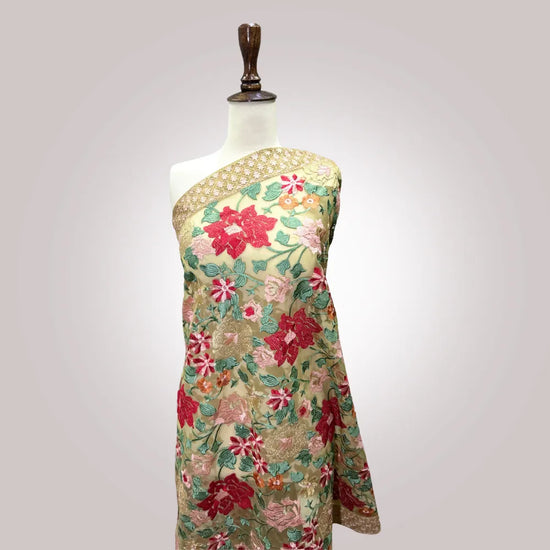 Fancy Tissue Dupatta 3 - Machine Embroidered